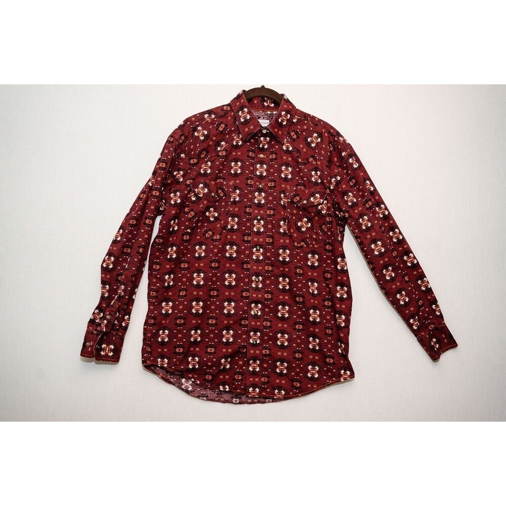 Panhandle M mens button up pearl snap shirt western southwest rodeo aztec